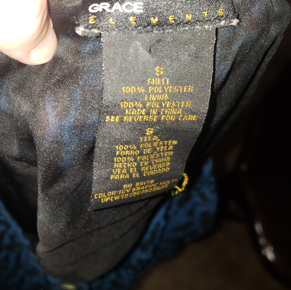 Grace Elements Womens Blouse Small Blue Animal Pr… - image 7